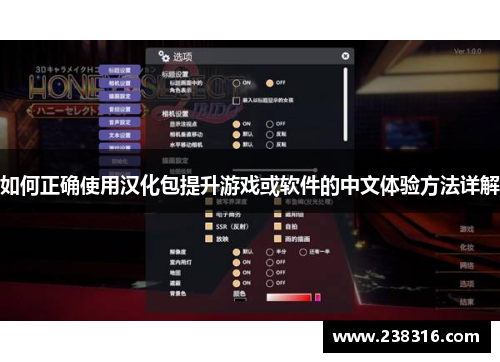 如何正确使用汉化包提升游戏或软件的中文体验方法详解